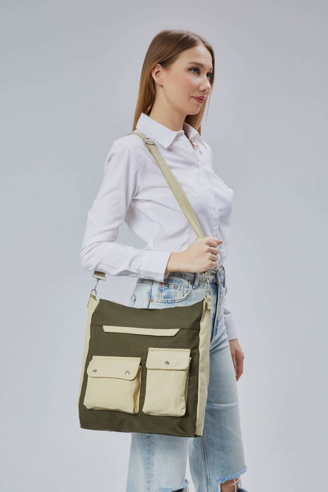 Zoozie Bags Bolsa de Lona Verde Oscuro 32x35x8 cm